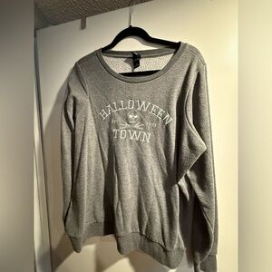 Women's Gray Halloween Town Crew Neck Sweater